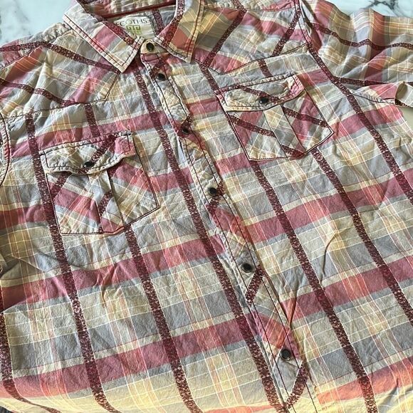 Ecoths Black Pearl Western Style Short Sleeve Button Front Mens L - Picture 1 of 11